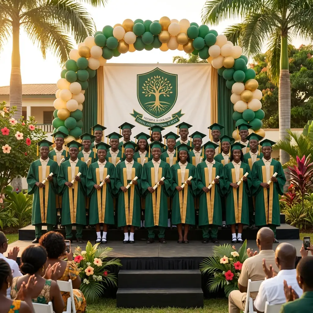 Students at graduation ceremony