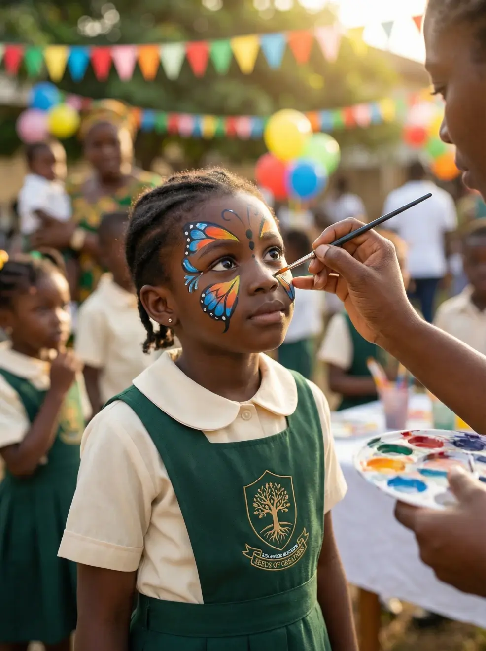 Face painting at school fair - Educational website demo by Qexion